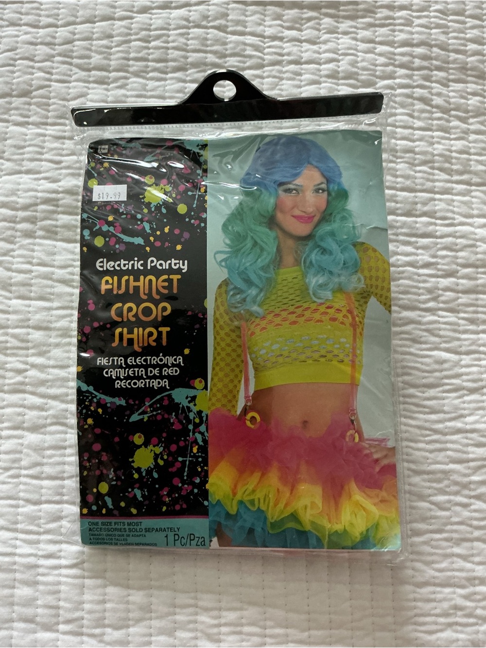 Electric Family Neon Yellow/Green Fishnet Crop Top